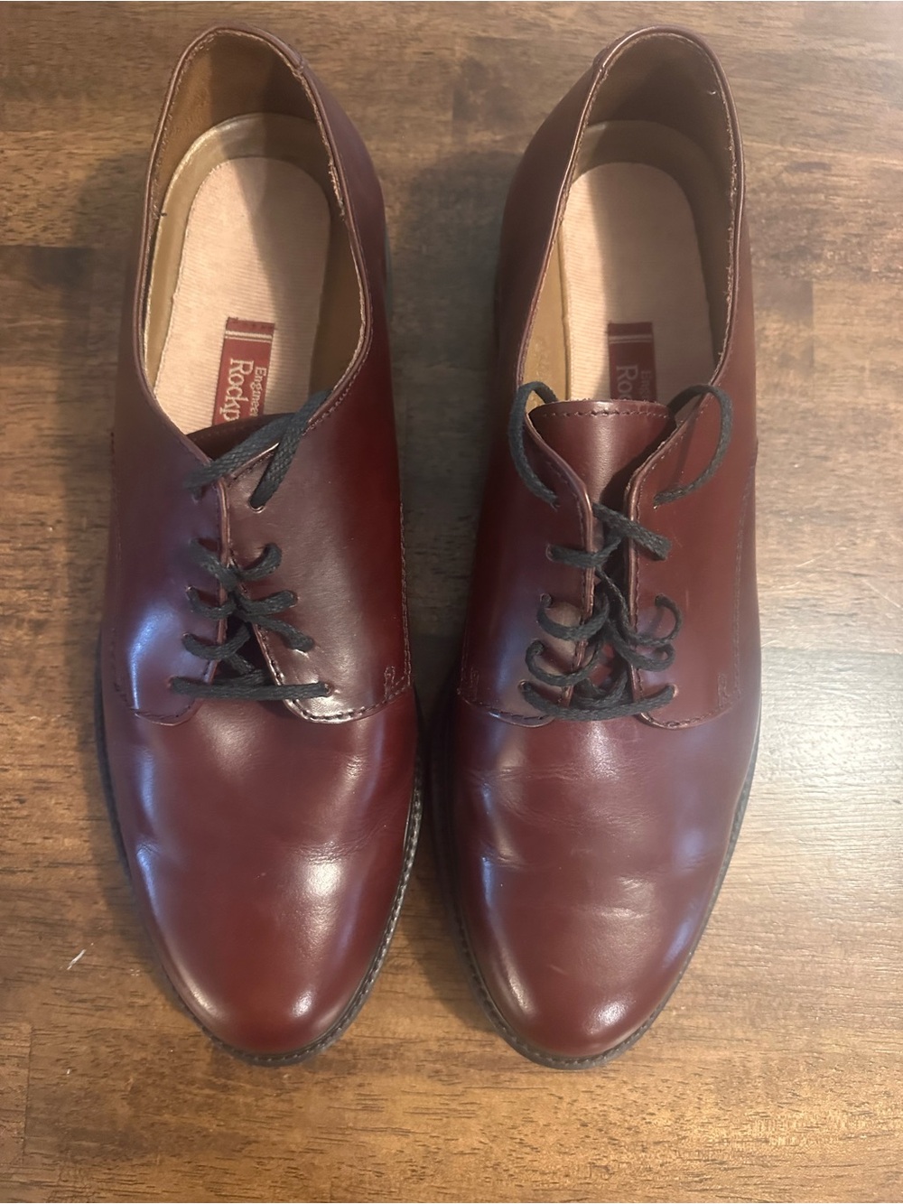 New Rockport Men's Leather Oxford Dress Shoes Size 12M Brown Made In Portugal